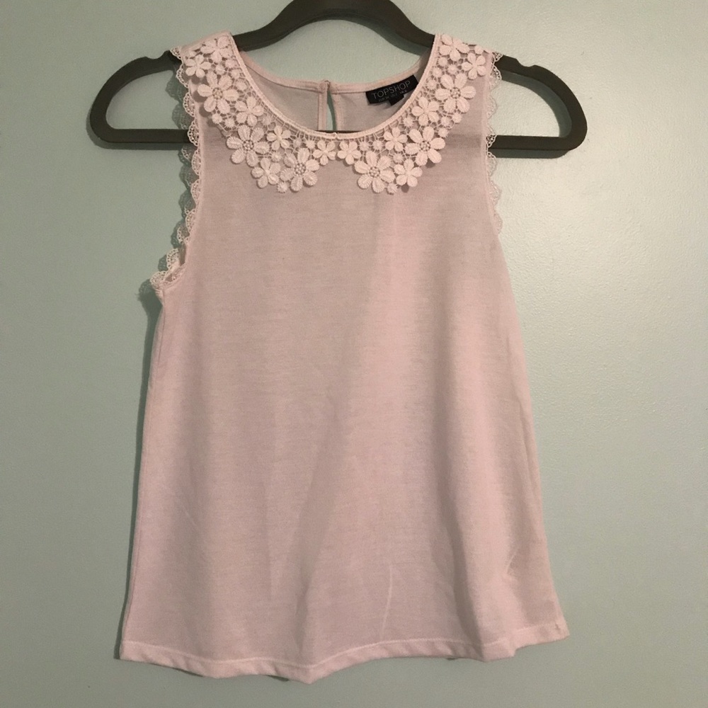 Topshop Peter Pan Collar Blouse Tank Size 2